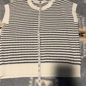 Black and White Striped Women's Sweater